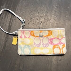 Coach Pastel Circle Print Wristlet